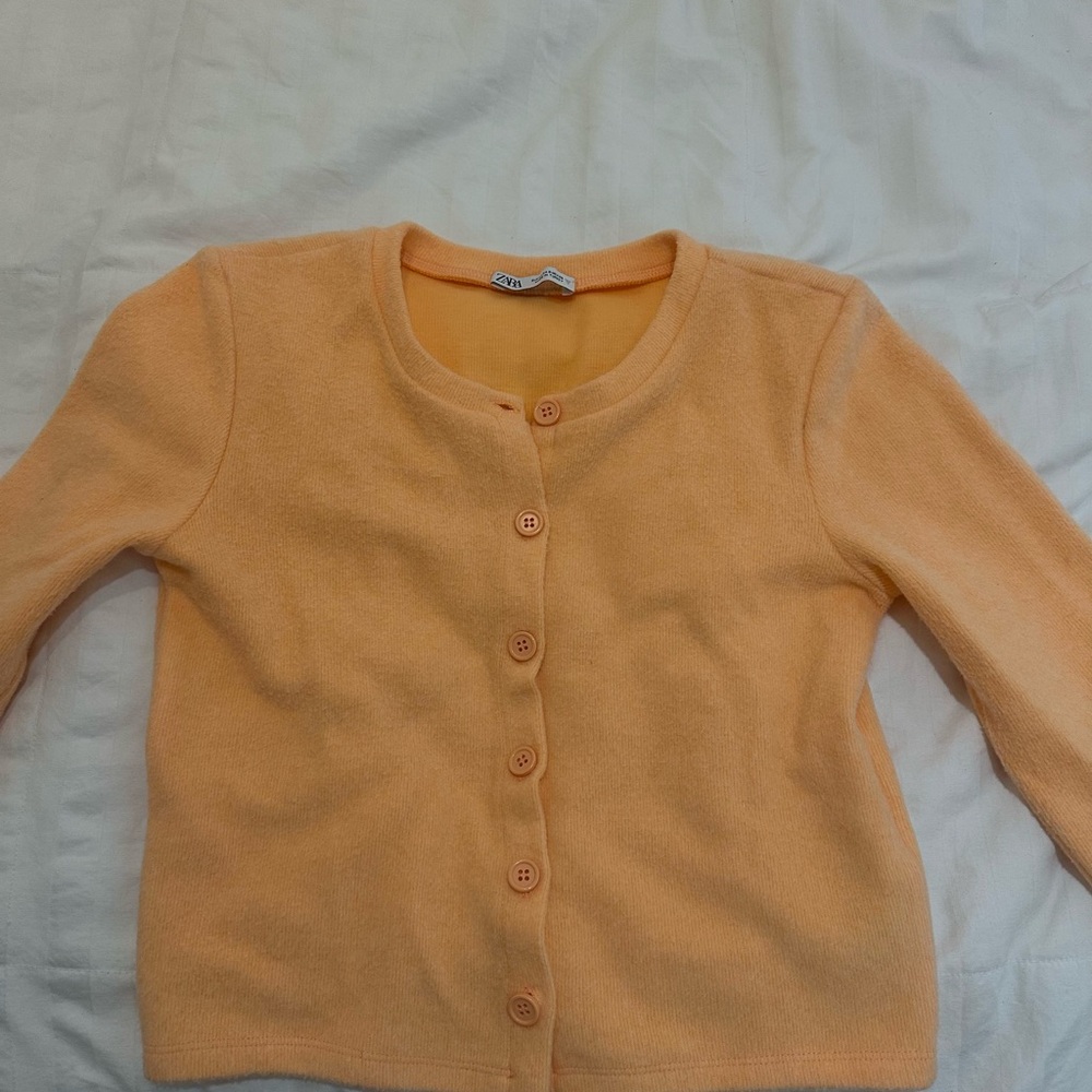 Zara Peach Button-Up Women's Cardigan